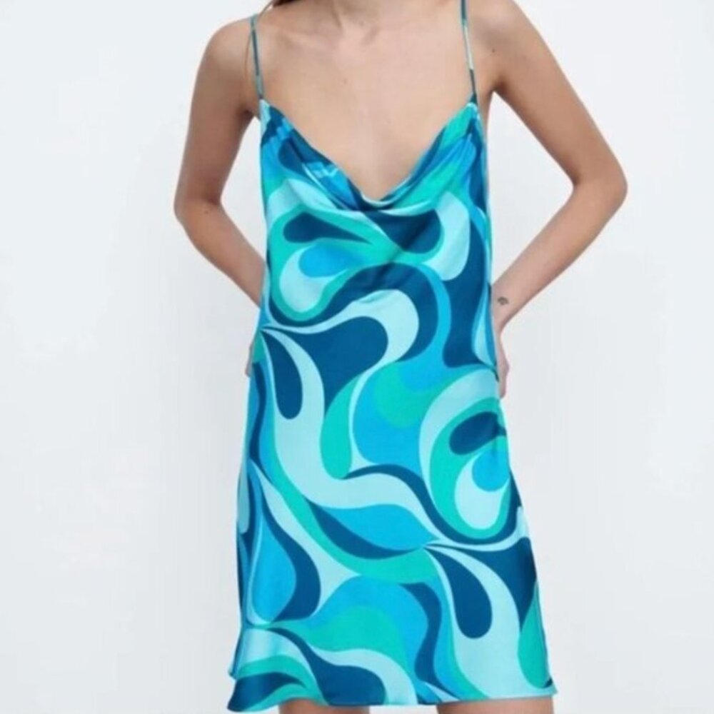 Zara The Safia Flowy Printed Dress XS - Picture 4 of 6